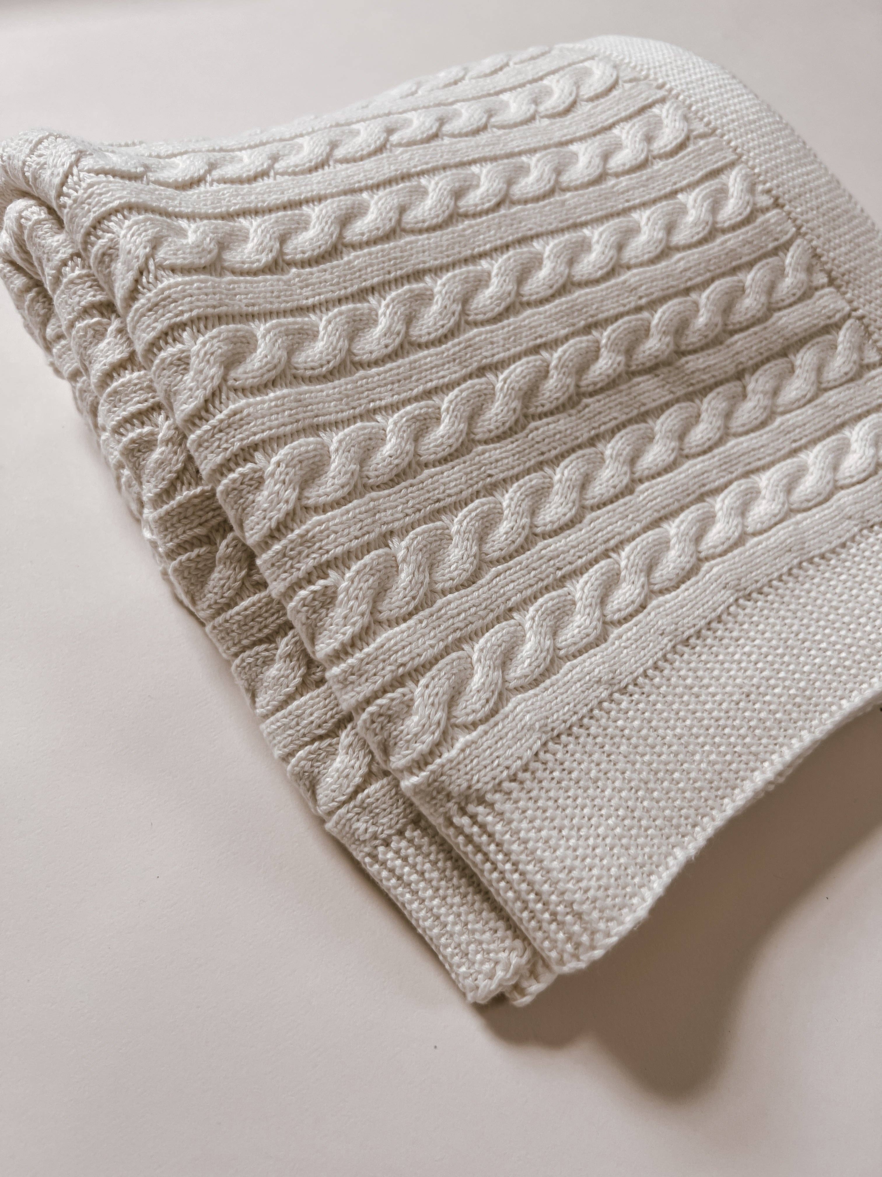 Image of Cable Knit Baby Blanket